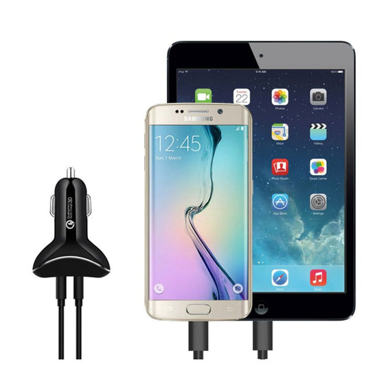 Triple Source Car Charger 2x USB And Type C Ports