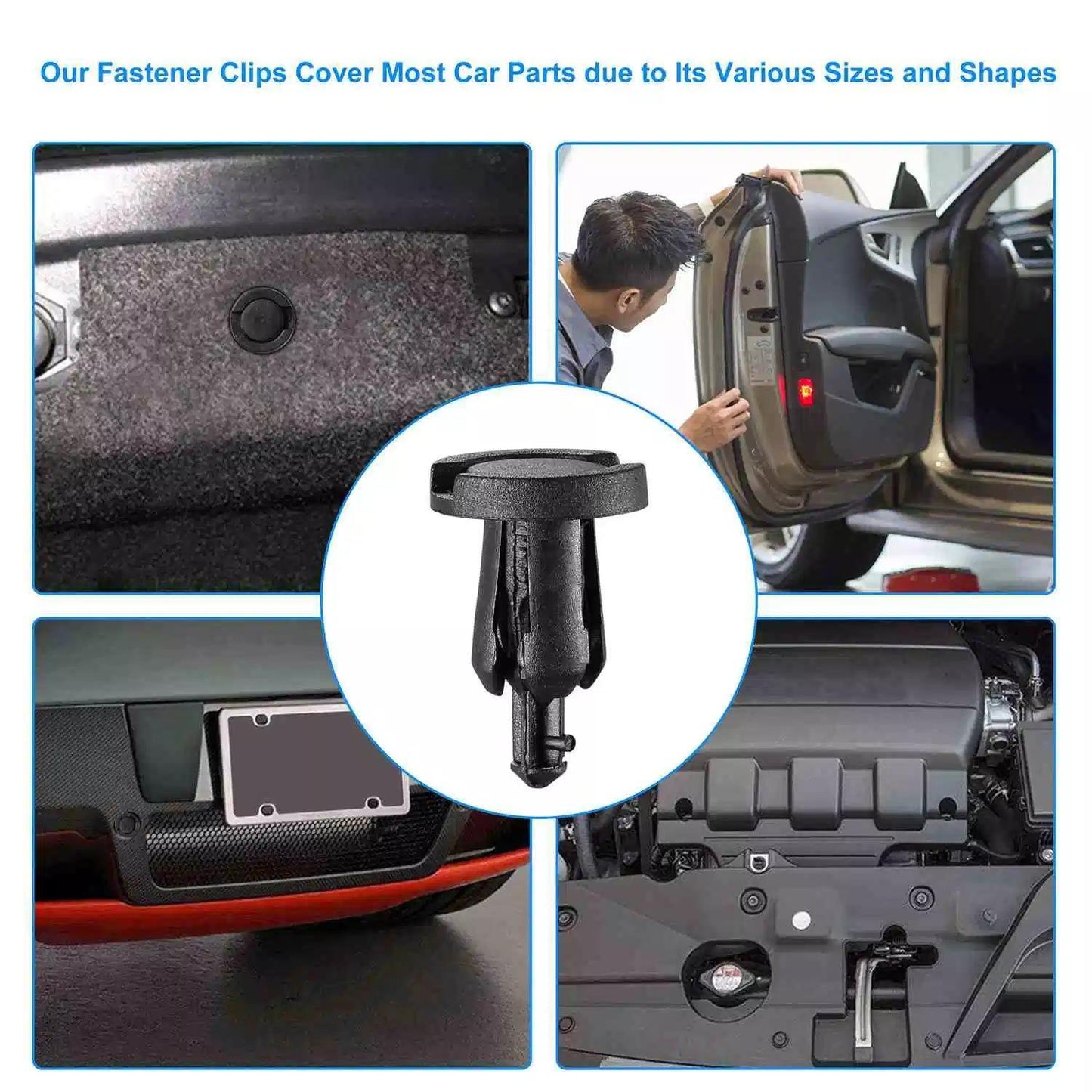 500/1000/1500 pieces of hybrid car fastener rivet push clip kit, nylon bumper fender trim panel cover engine rivets