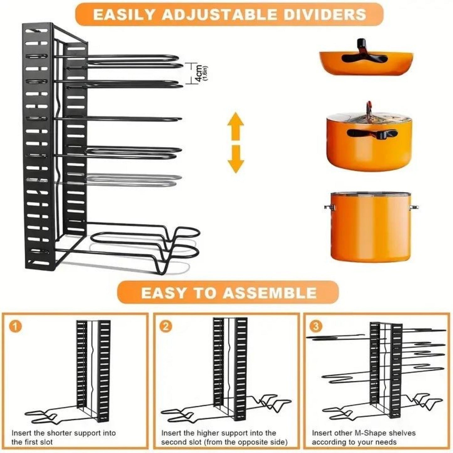 8-layer pot holder, lid holder and pot holder, multiple DIY methods 8-layer pot holder, adjustable kitchen organization, and pot storage Ban on Amazon sales