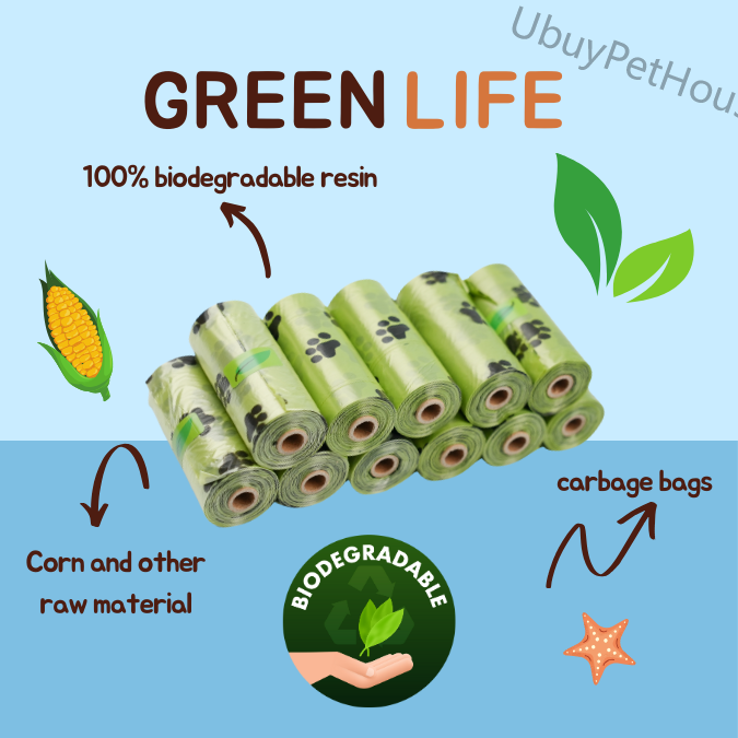 255 bags in 17 volumes Portable pet waste bag Environmental poop bag Portable biodegradable pet waste bag outdoor pet poop collection bag easy to carry