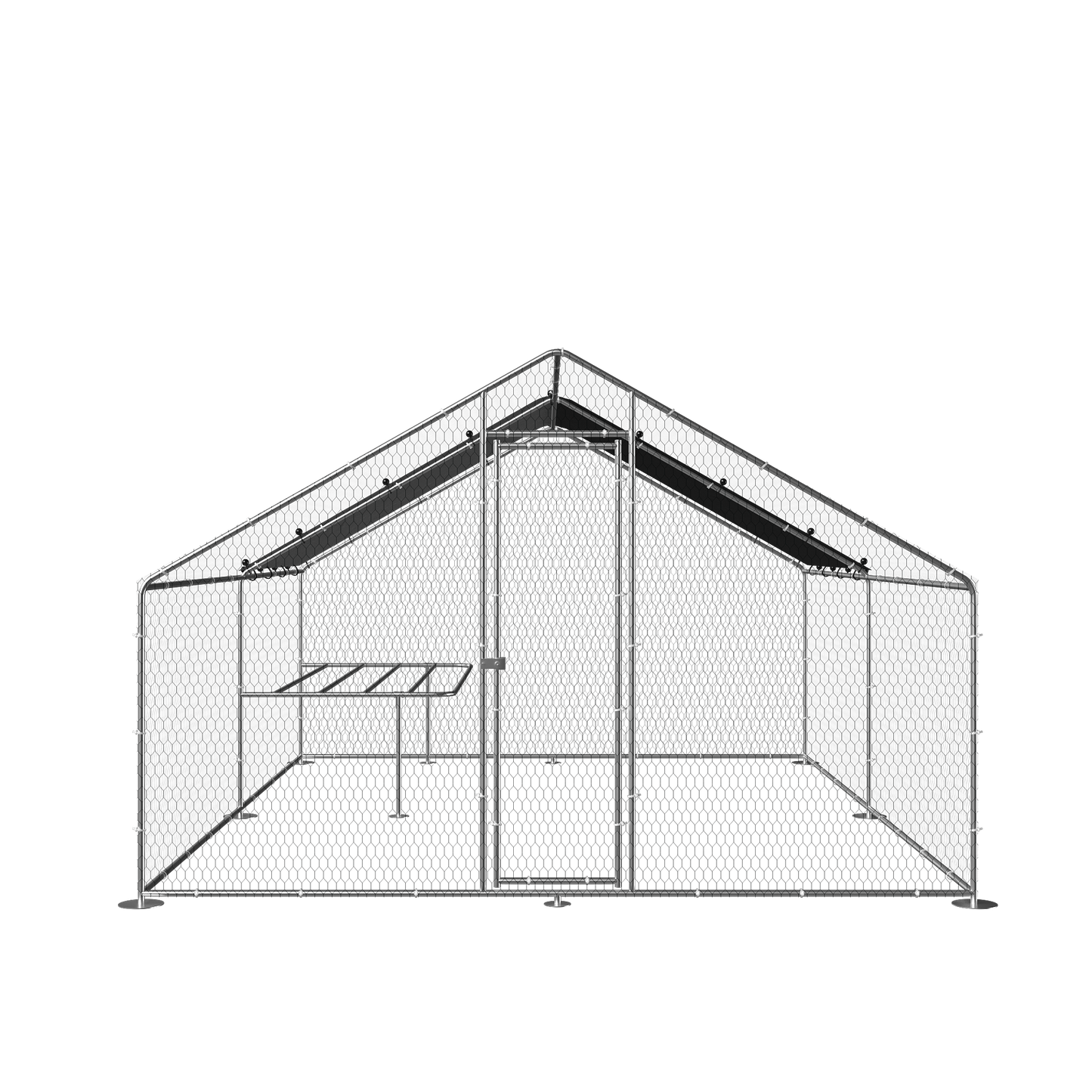 Large metal chicken coop, walk-in chicken coop, galvanized wire poultry chicken coop, rabbit duck coop with waterproof and UV protection cover for outdoor, backyard and farm. 9.8' W x 13.1' L x 6.6' H