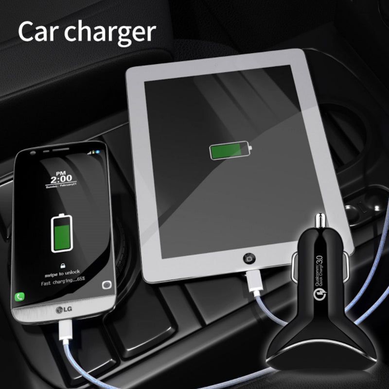 Triple Source Car Charger 2x USB And Type C Ports