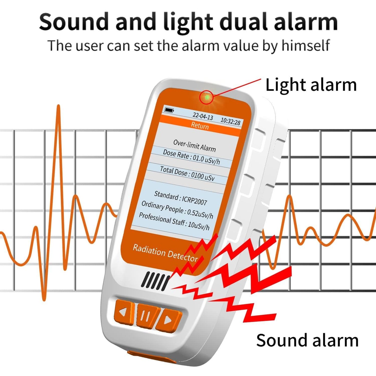 Rechargeable Beta Gamma X-ray Portable Handheld Radiation Monitor