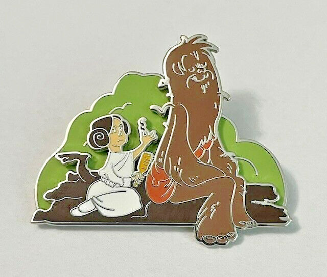 Disney Princess Leia Chewbacca Star Wars single carded pin