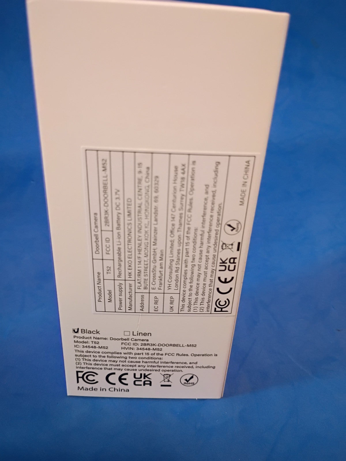 NIB Safe Doorbell Wireless Video Doorbell Camera