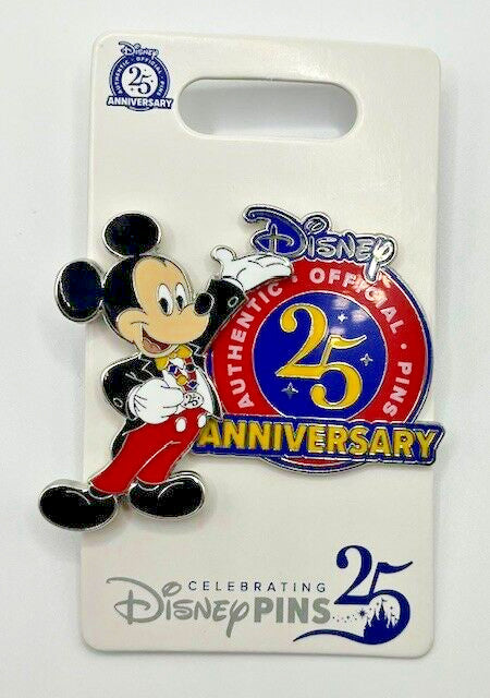Disney Mickey 25th Anniversary Icon Logo Pin carded single 3D pin