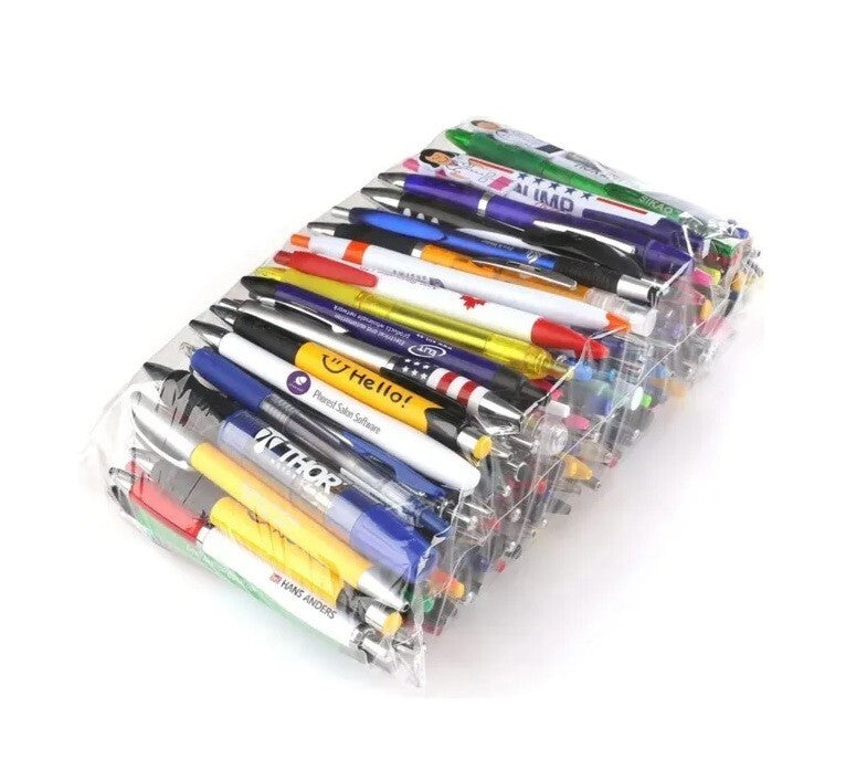 1000 Bulk Lot Misprint Ink Pens, Ball Point, Plastic, Retractable 12 cents/pc