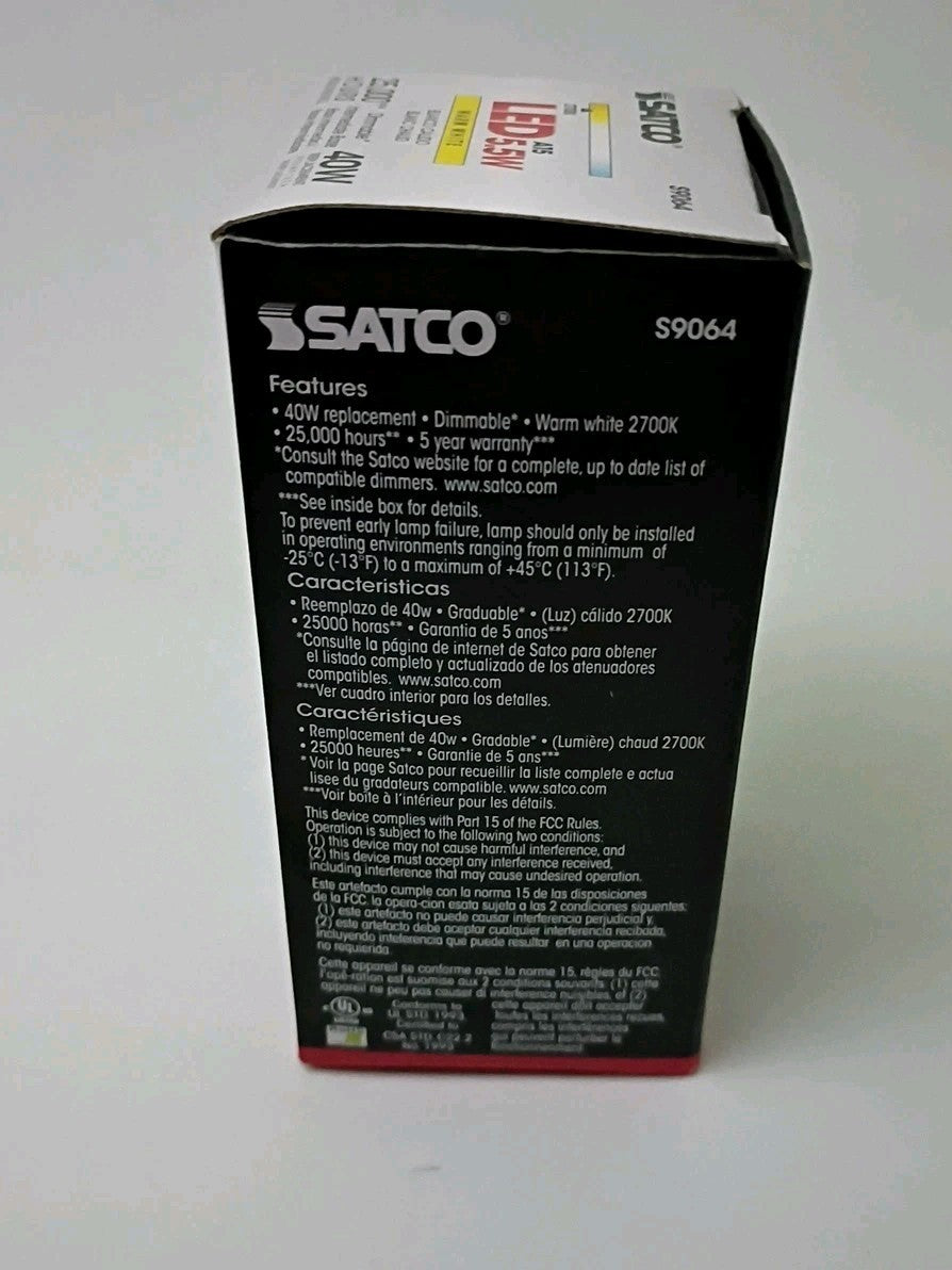 Satco S9064 LED Bulbs 5.5W=40W  Dimmable A15  Int Base Damp Locations