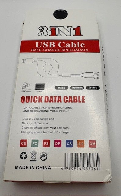 Charging cables 3 in 1 BRAND NEW