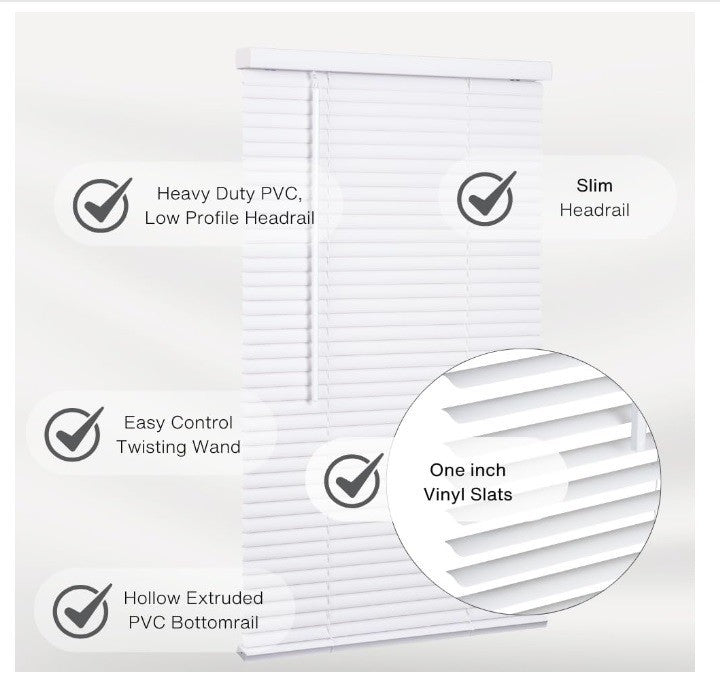 Lotus & Windoware 1" Cordless, Premium , Mini Blind  "36x48"