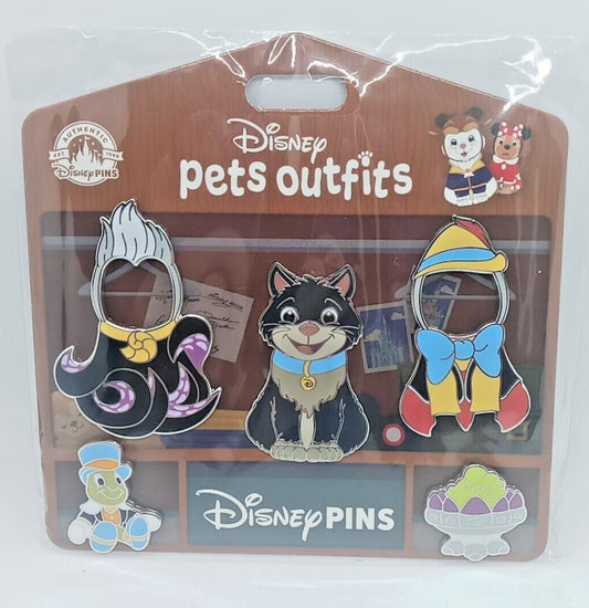 Disney PETS OUTFITS  LUCIFIER CAT  PIN SET of 3