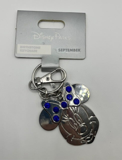 Disney MINNIE MOUSE September birthday Faux gem birthstone keychain