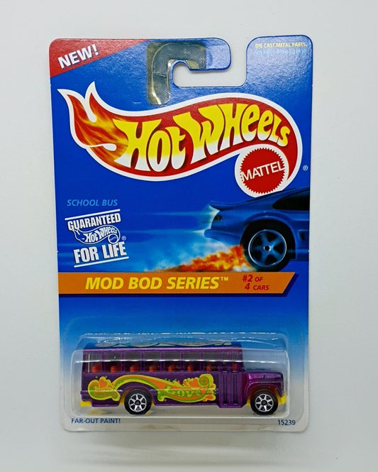 Vintage Hot Wheels 1995 #397 School Bus Mod Bod Series Die-Cast Car