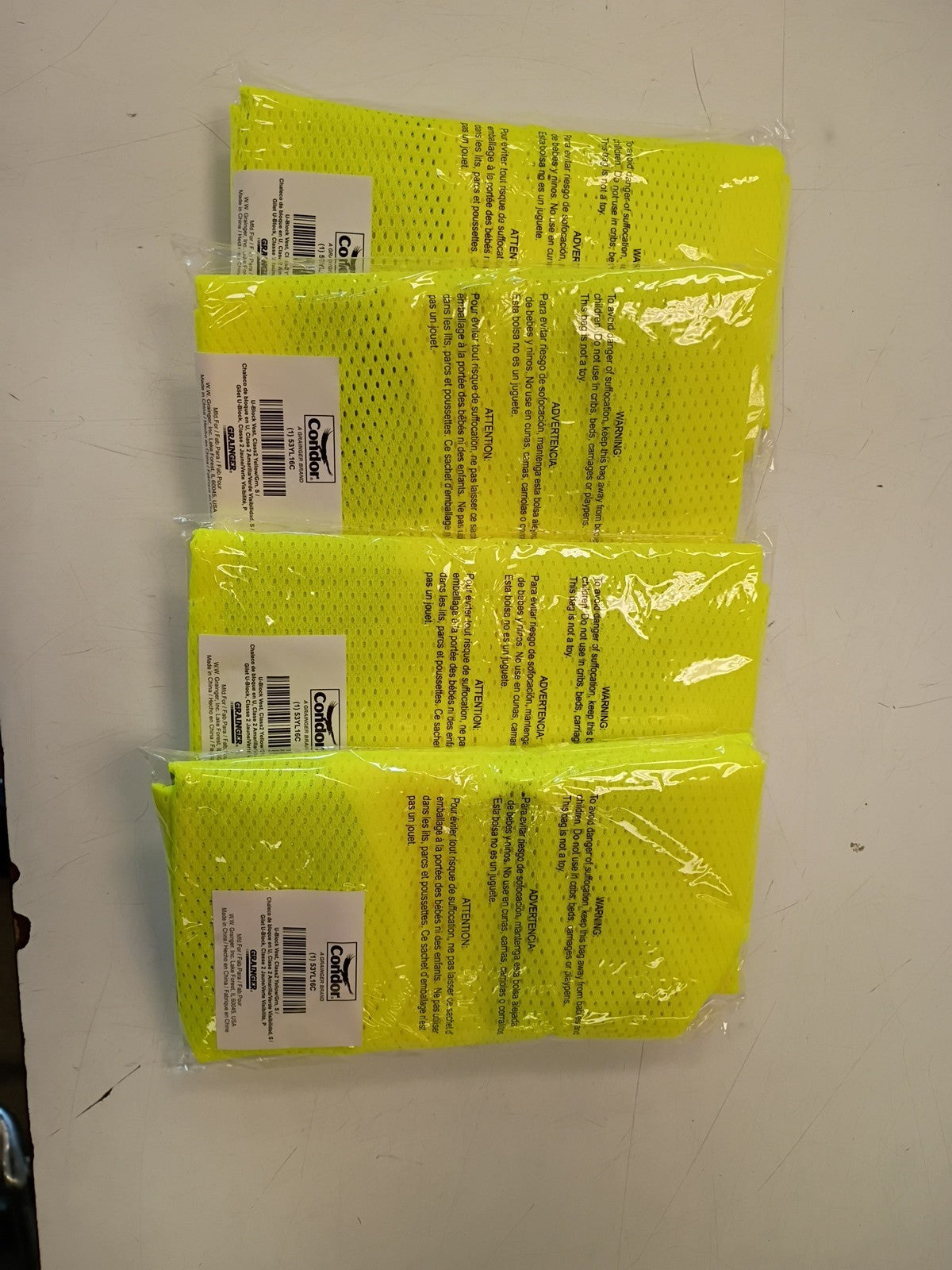 Condor 2 Pockets Yellow  High Vis Small Safety Vests Lot of 4