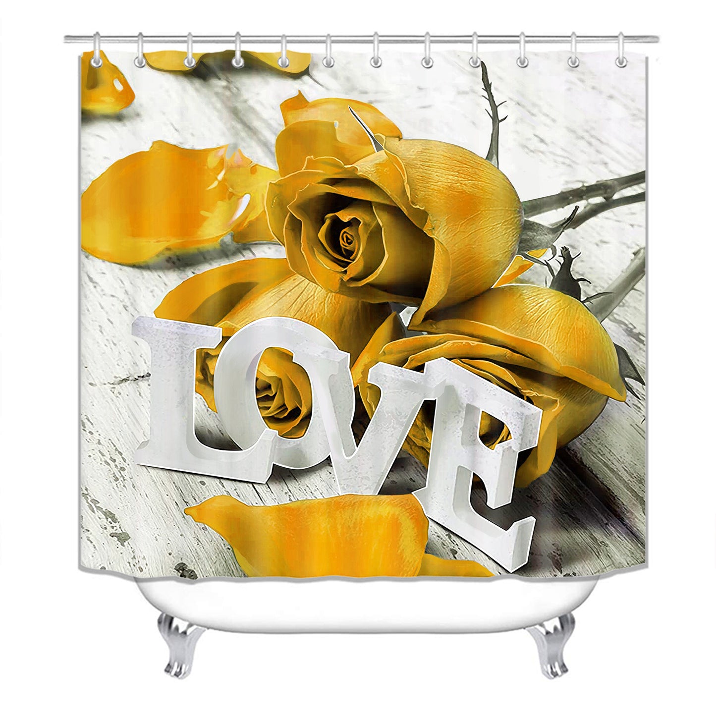 Cross border e-commerce new products Valentine's Day high-definition digital polyester bathroom shower curtain partition shower curtain manufacturer direct sales