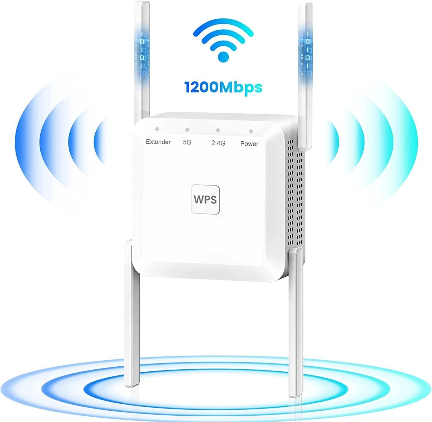 WiFi Extender - 5G WiFi Repeater Internet Booster with Ethernet Port - 1200Mbps WPS WiFi Extenders Signal Booster for Home - Covers 4000sq.ft 35 Devices