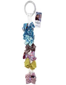 Disney Frozen II 7 Pack Hair Bows for Girls In A Bag with a Hanging Ring