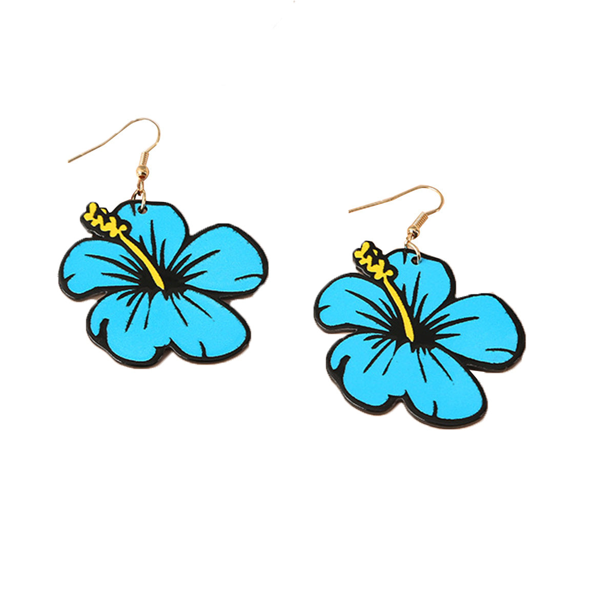 Exaggerated Flower Earrings for Women Girls, Flower Shaped Earrings with Yellow Bud