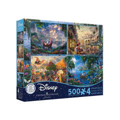 Ceaco Thomas Kinkade The Disney Dreams Collection 4 in 1 500 pc Puzzles [Tangled, Minnie Mouse, Dumbo and Little Mermaid]