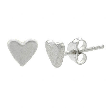 Sterling Silver Small Heart Love Valentine's Day Mini Kid Stud Earrings