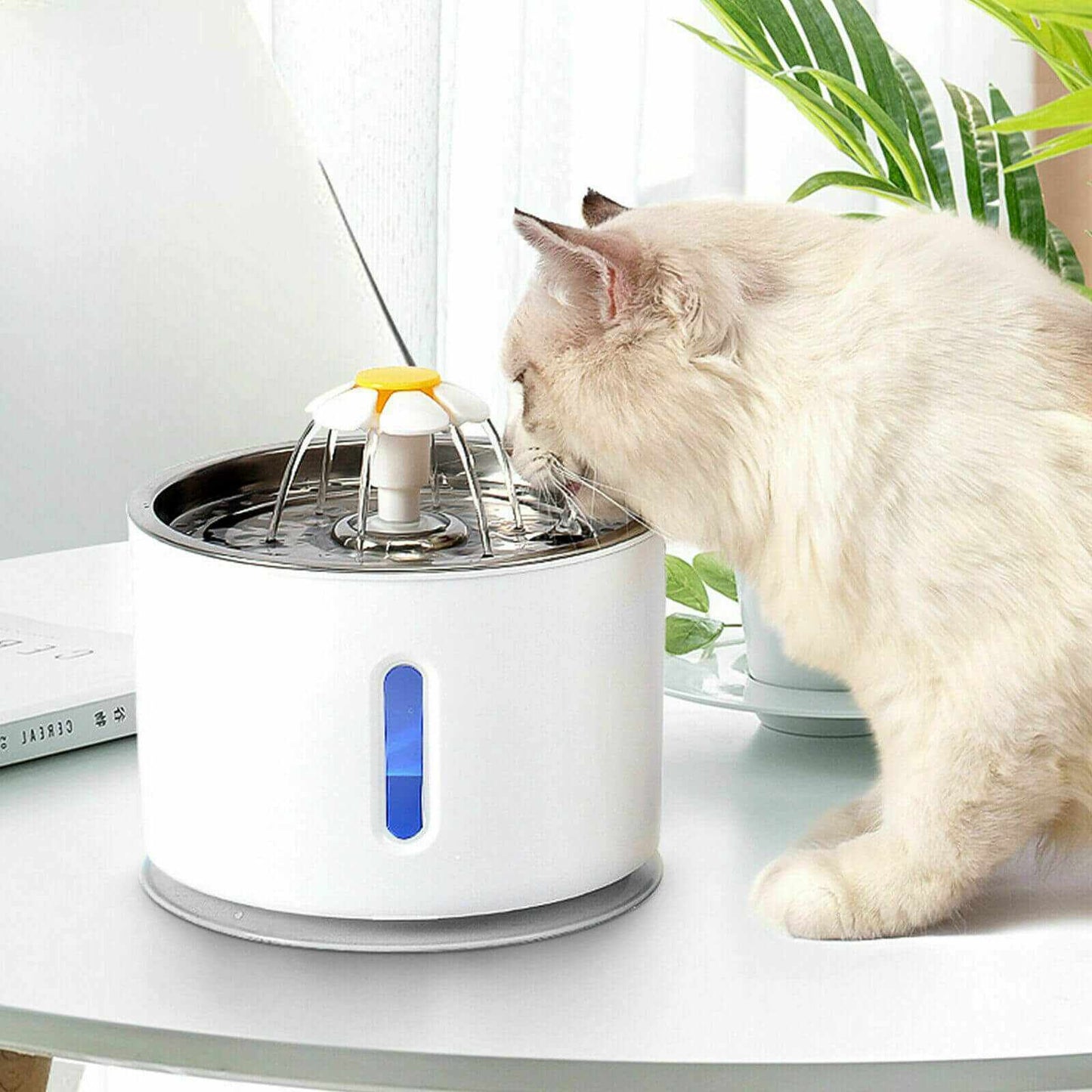 2.4L Dog Cat Water Fountain Automatic Pet Water Dispenser with 3 Filter & Brush
