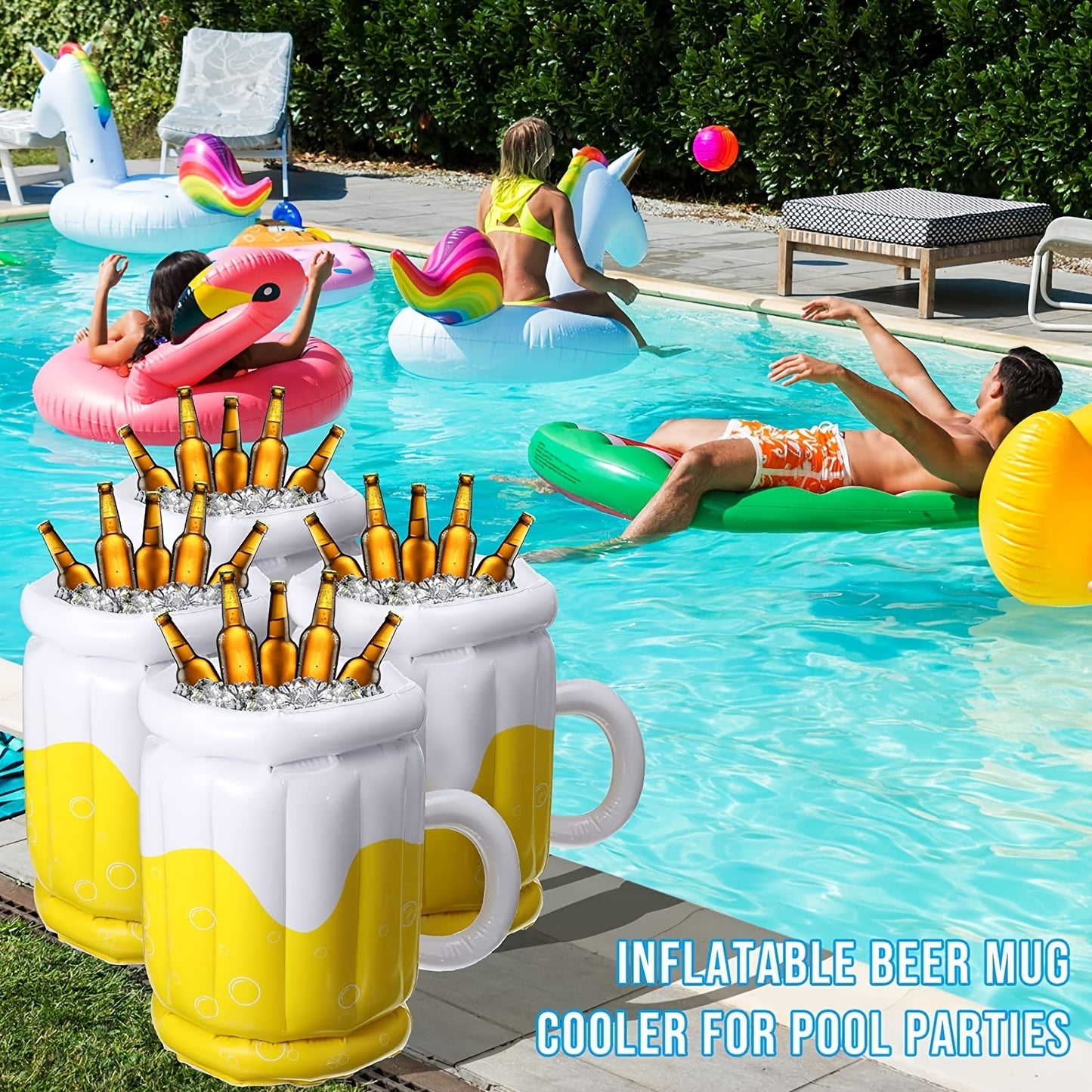 1pc Pvc Inflatable Ice Bucket Party Beer Cooler Summer Party Decoration Beach Pool Party Beer Ice Bar