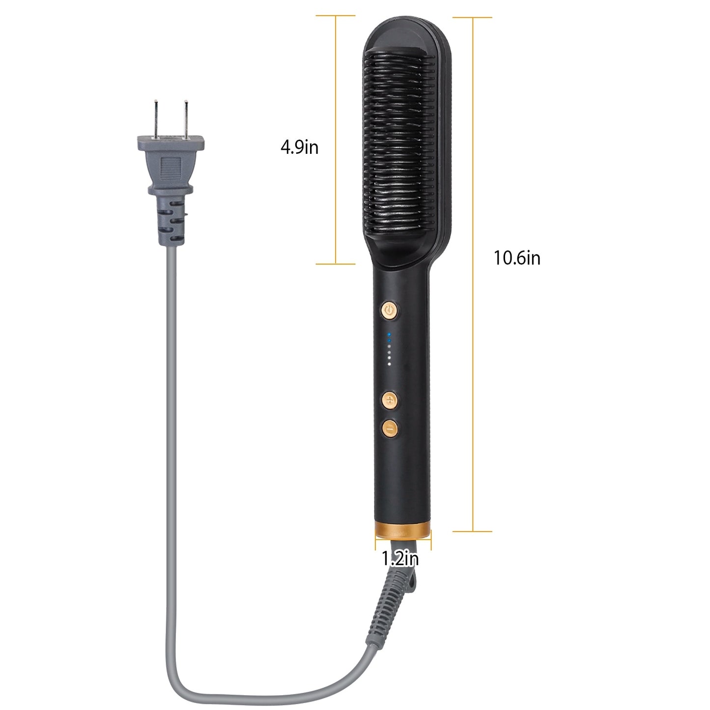 Electric Hair Straightener Brush Straightening Curler Brush Hot Comb 5 Temperature Adjustment 10S Fast Heating