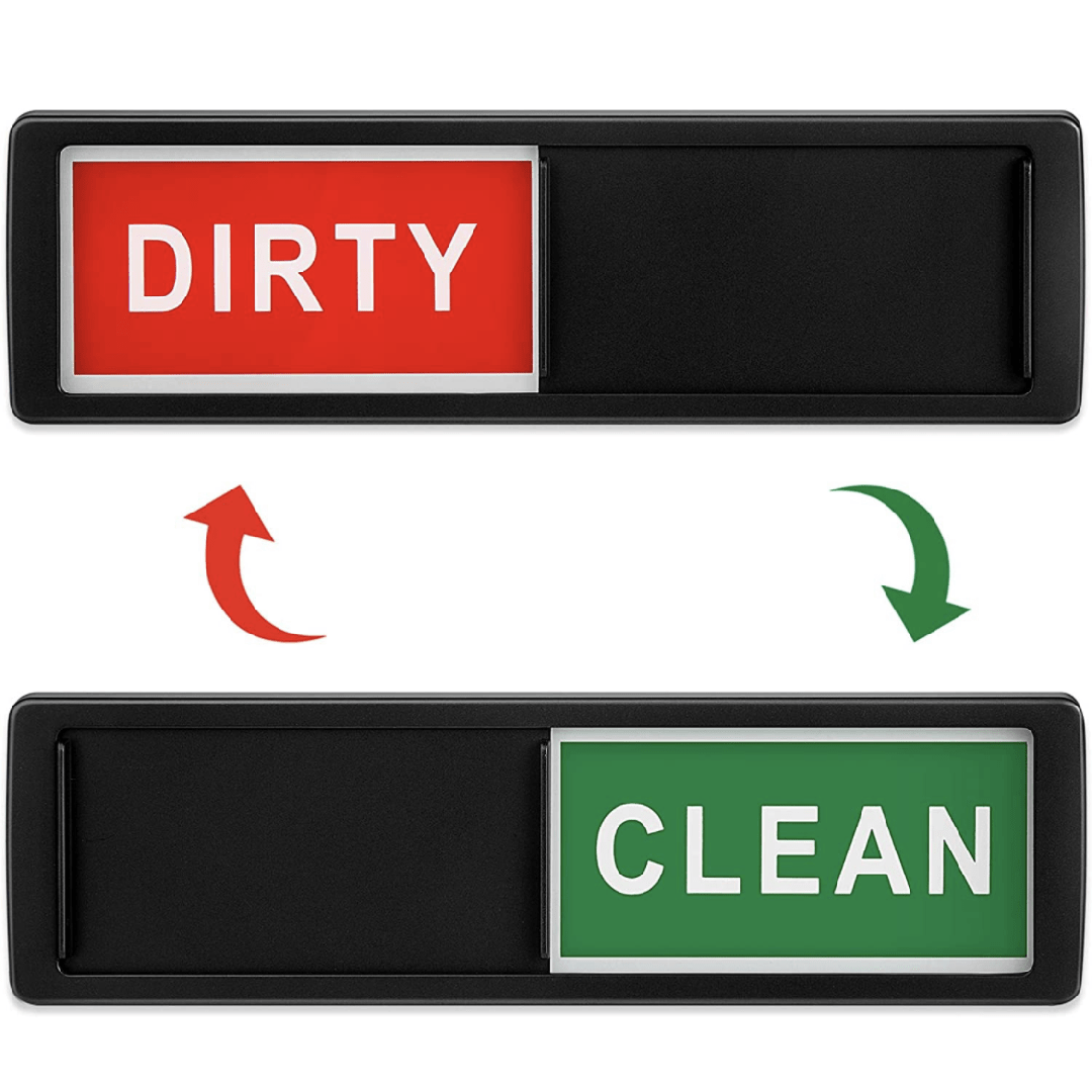 2 Pack Dishwasher Magnet Clean Dirty Sign Shutter Only Changes When You Push It Non-Scratching Strong Magnet Options Indicator