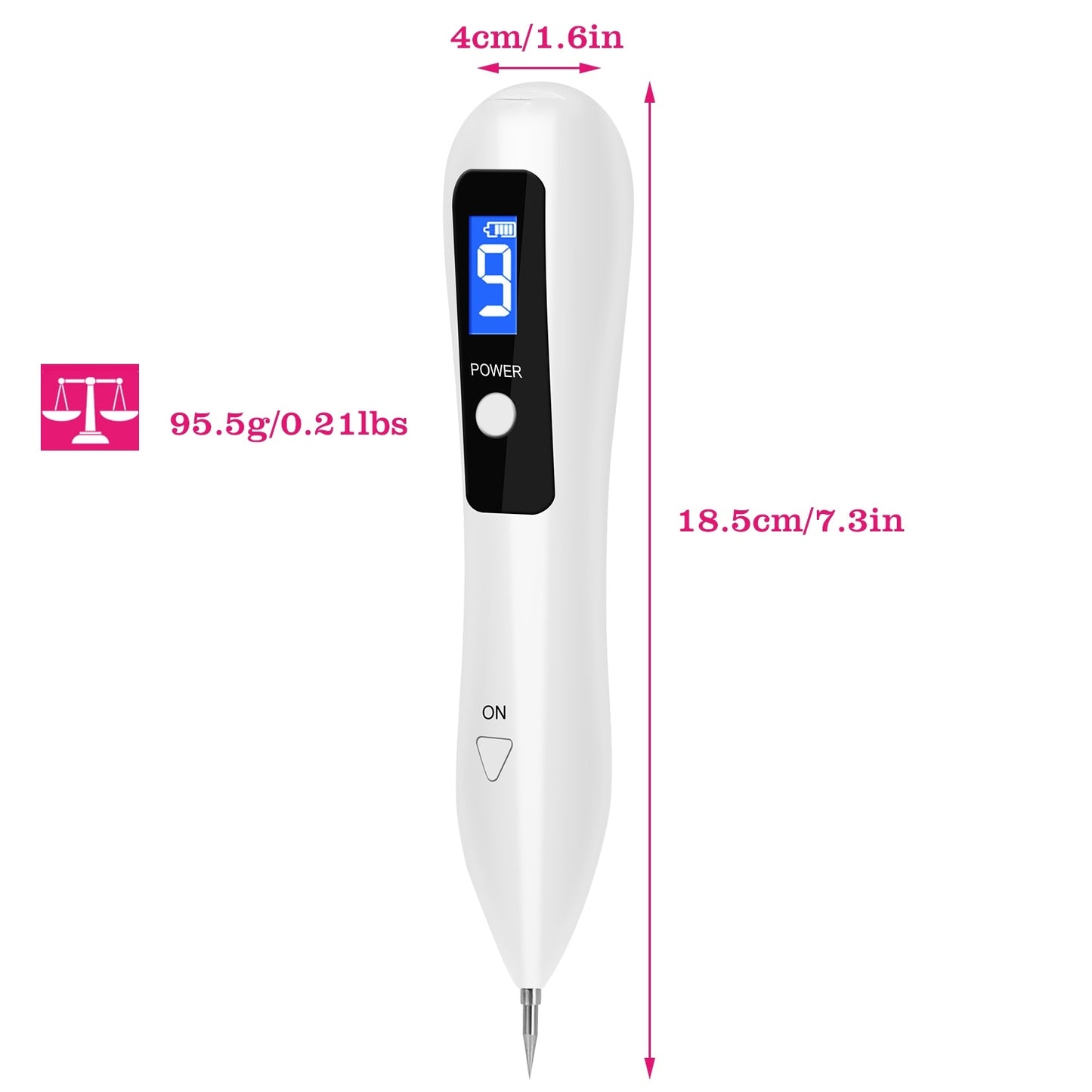 Skin Tag Repair Kit Portable Beauty Equipment Multi-Level with Home Usage USB Charging LCD Level Adjustable 6 Replaceable Needles