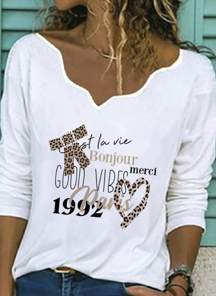 Summer New Women's T-shirt Valentine's Day Printed T-shirt Top