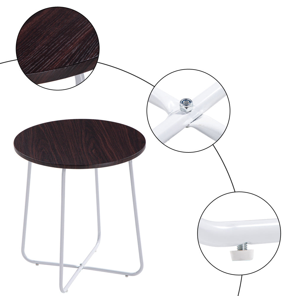 (48 x 48 x 52)cm Sofa / Coffee Table Round Table Dark Brown Desktop