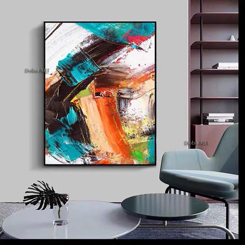 Original hand-painted minimalist abstract living room oil painting porch light luxury modern Living Room hallway bedroom luxurious decorative painting