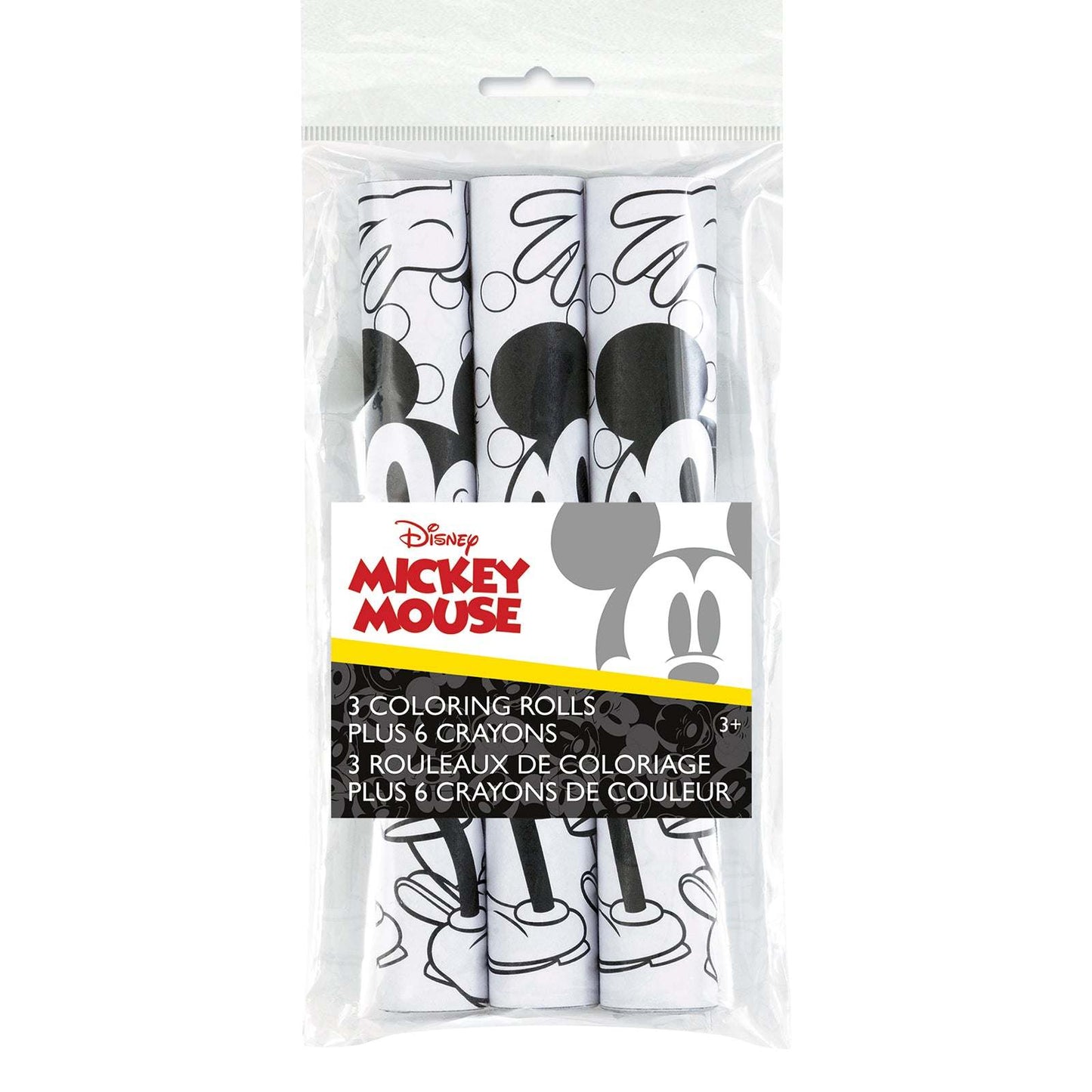 Disney Mickey Mouse Party Paper Coloring Rolls and Crayon Favors - 3 ct
