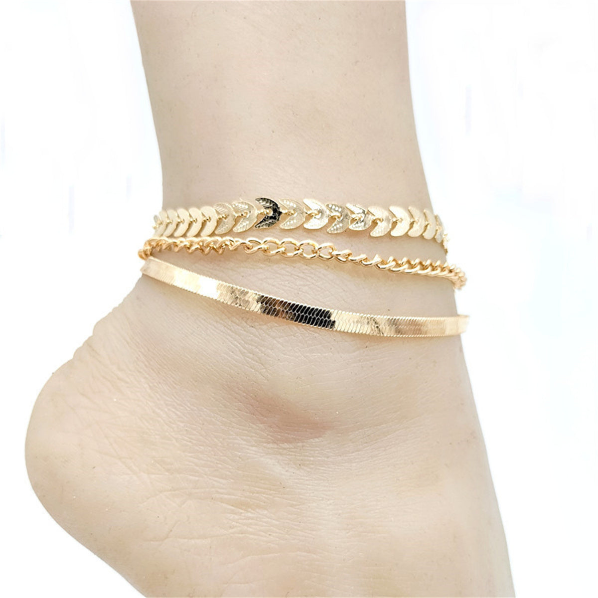 Gold Plated Anklet Fashion Anklet Wheat Ear Chain Snake Bone Anklet