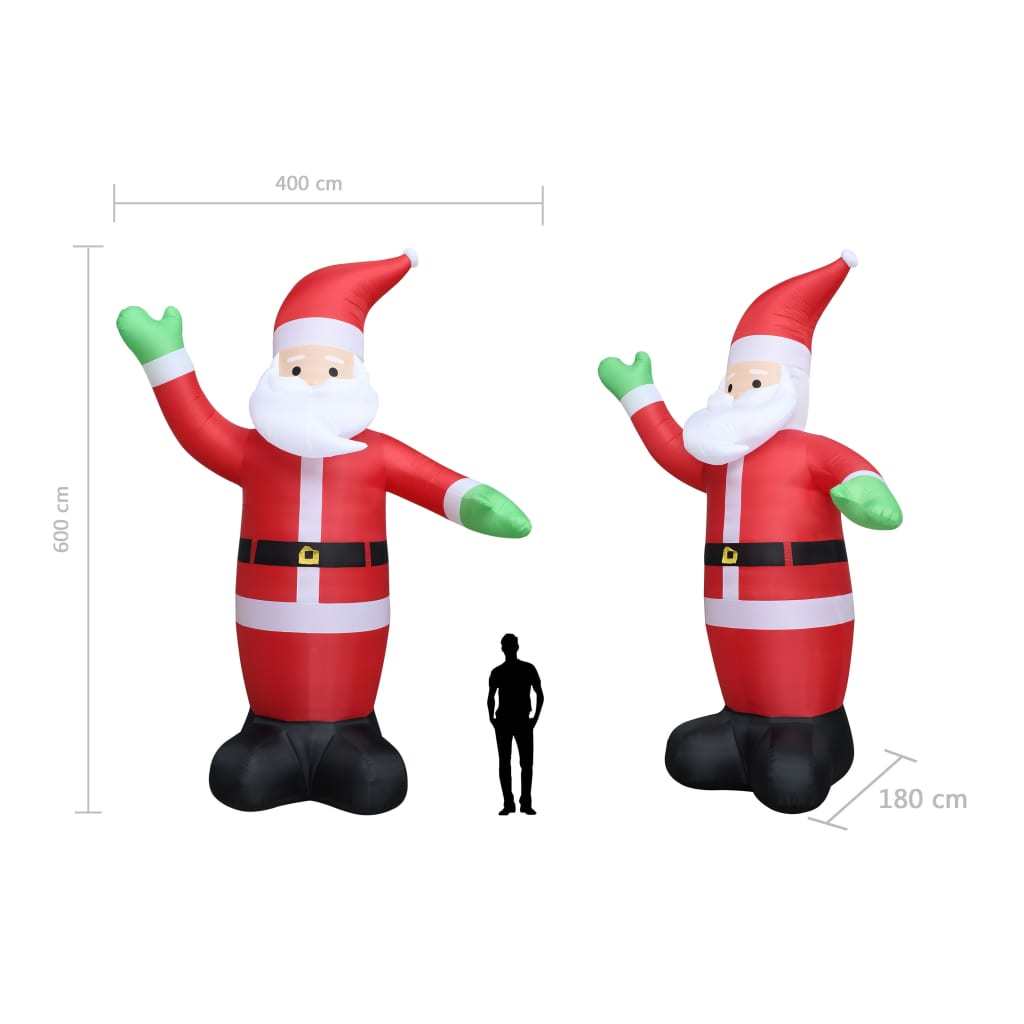 Christmas Inflatable Santa Claus LED IP44 236.2" XXL