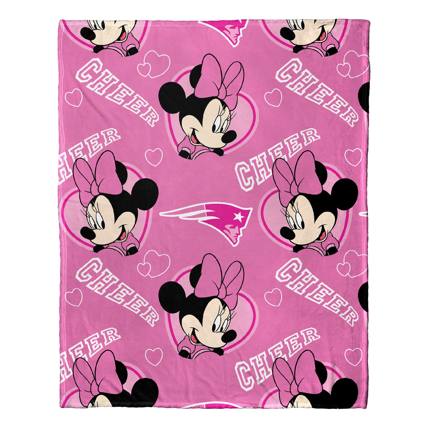 NFL - COB 312 Patriots OFFICIAL NFL & Disney's Minnie Mouse Character Hugger Pillow & Silk Touch Throw Set;  40" x 50"