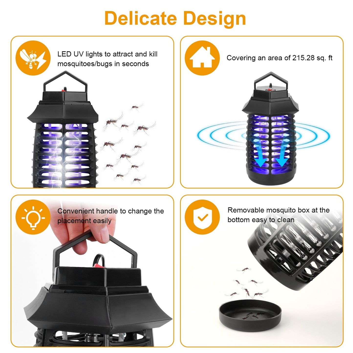 Bug Zapper Electric UV Mosquito Killer Lamp Insect Killer Light Pest Fly Trap Catcher