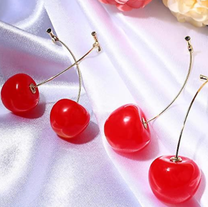 4 Pairs Cherry Drop Earrings Cherry Dangle Jewelry Fruit Dangle Earrings