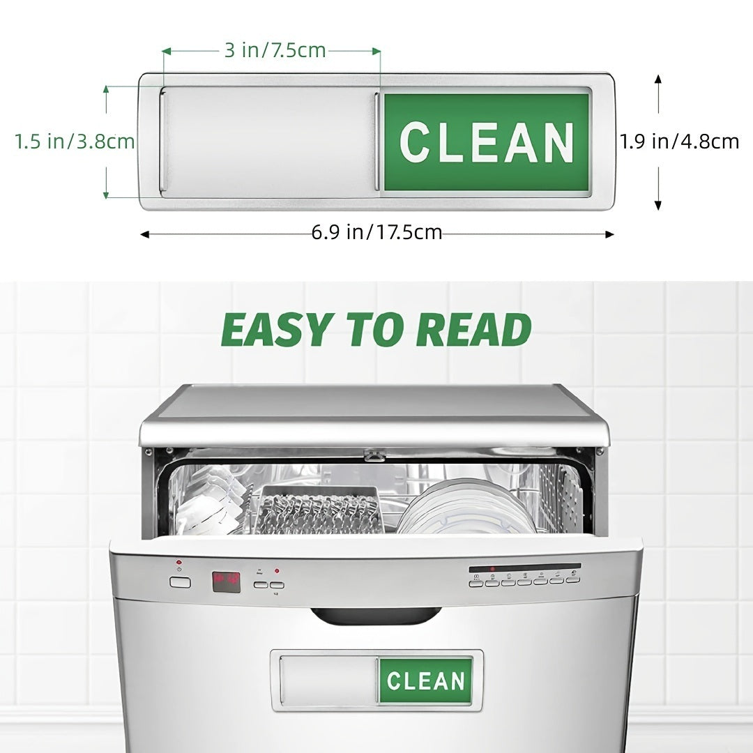 2 Pack Dishwasher Magnet Clean Dirty Sign Shutter Only Changes When You Push It Non-Scratching Strong Magnet Options Indicator