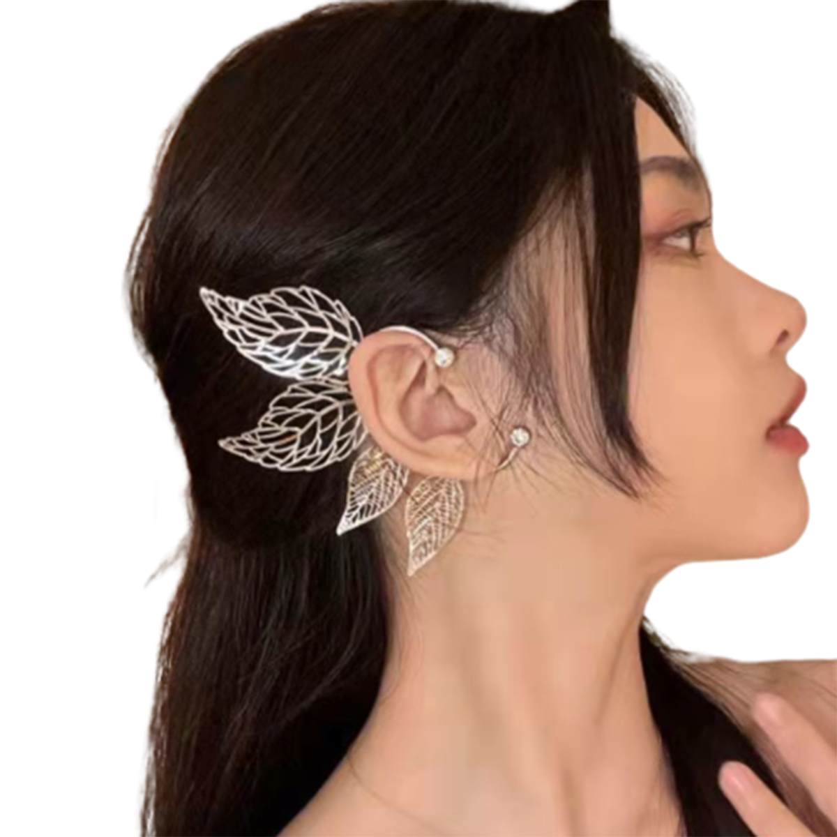 Elf Ears Stud Jacket Earrings Women Ear Jewelry 1 Pair