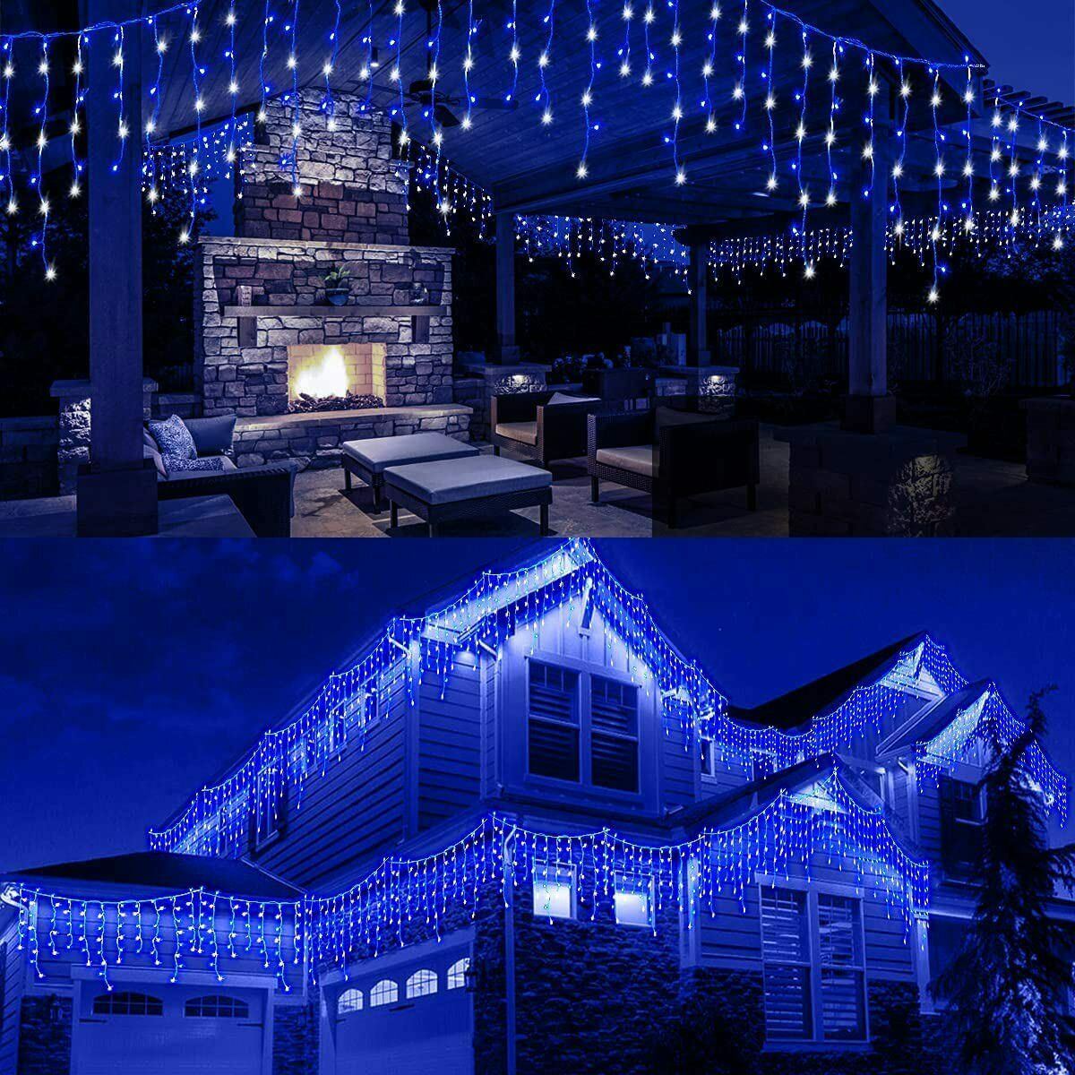 13FT 96LED Icicle String Light w/19 Drops Indoor/Outdoor Xmas Light Party Decor