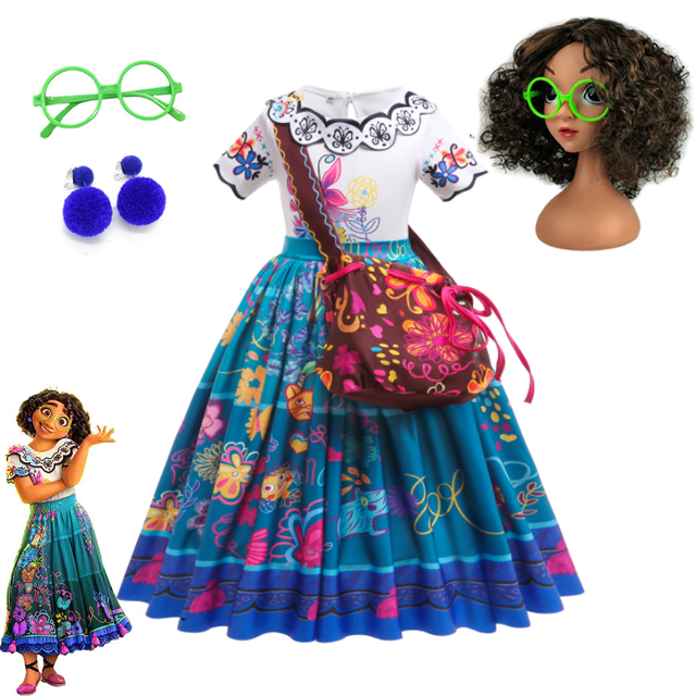 Disney Encanto Costume Princess Dress Suit Charm for Girls Cosplay Isabela Mirabel Carnival Halloween Birthday Party Clothes