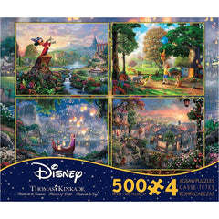 Thomas Kinkade Disney Jigsaw Puzzle -Multi-Pack 4 Pack - 500 Pieces - No. 036665