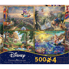 Thomas Kinkade Disney Jigsaw Puzzle - 4 Pack - 500 Pieces - No. 036672
