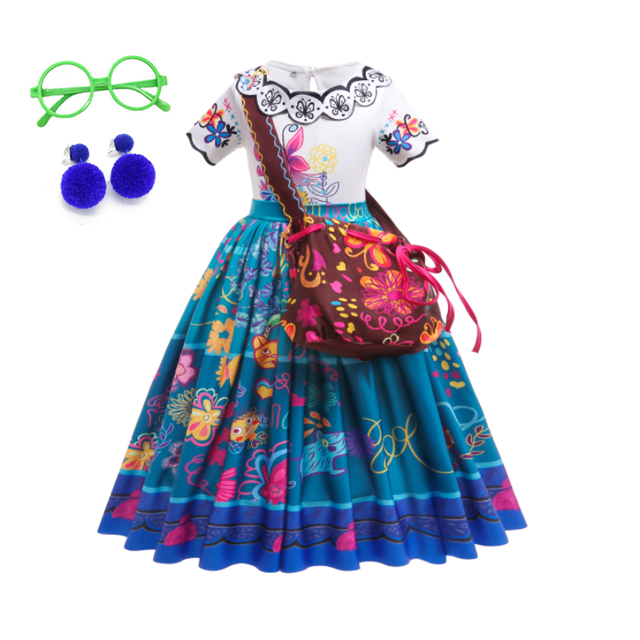 Disney Encanto Costume Princess Dress Suit Charm for Girls Cosplay Isabela Mirabel Carnival Halloween Birthday Party Clothes