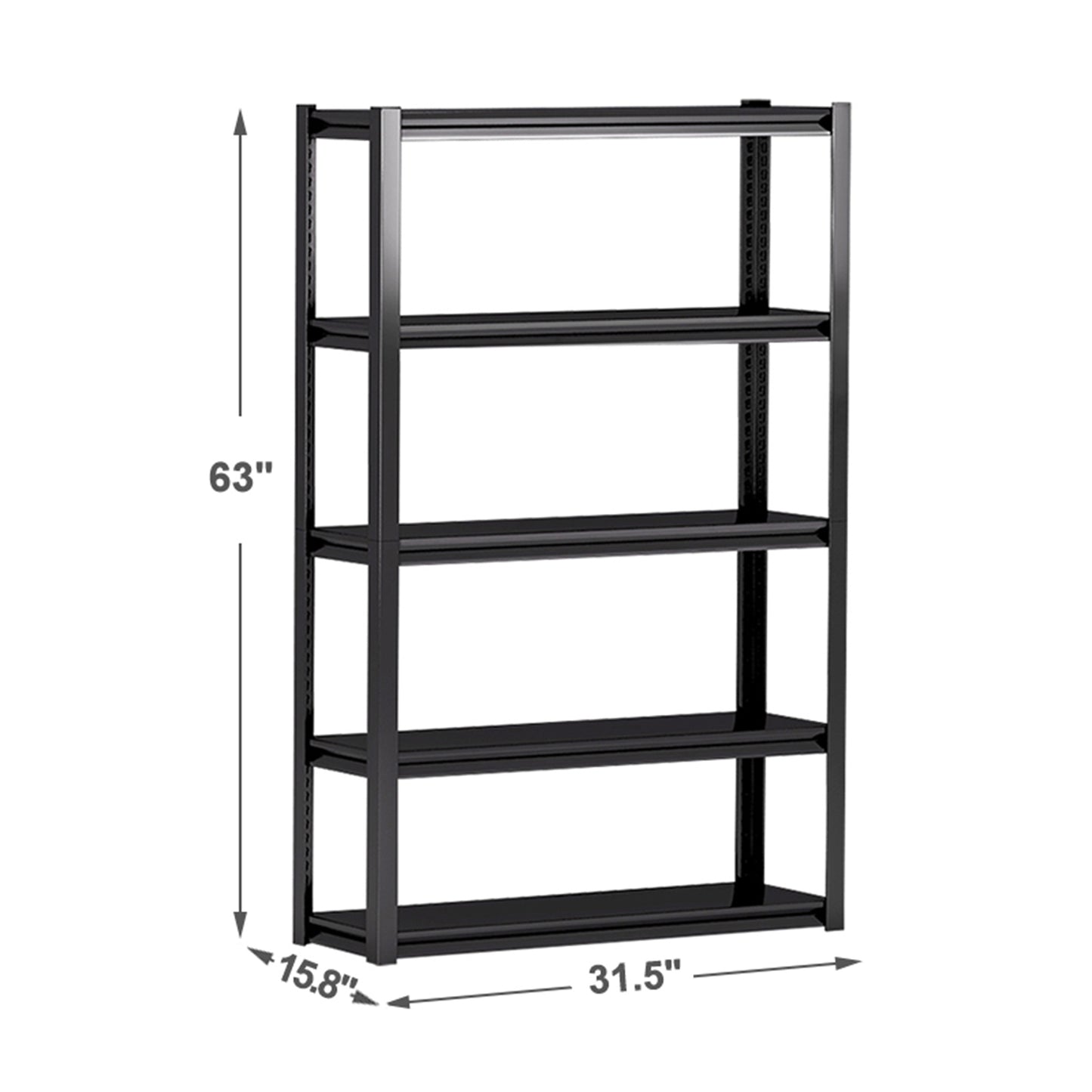 Adjustable 5 tier metal shelf, living room, bedroom, kitchen, garage, tool room
