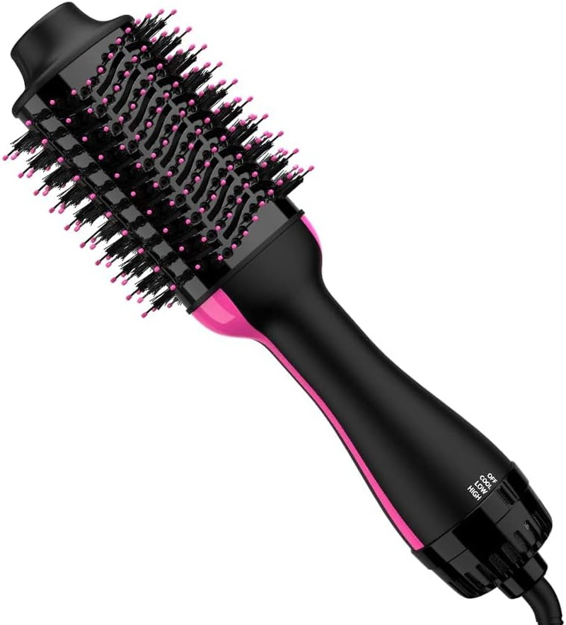 Hair Dryer Brush Blow Dryer Brush in One, 4 in 1 Styling Tools Blow Dryer with Ceramic Oval Barrel, Hair Dryer and Styler Volumizer, Hot Air Brush Hair Straightener Brush for All Hair Types