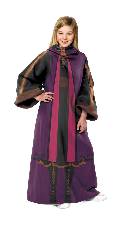 Disney Frozen 2 - 023 Anna Fall Gown Entertainment Youth Comfy Throw Blanket with Sleeves; 48" x 48"