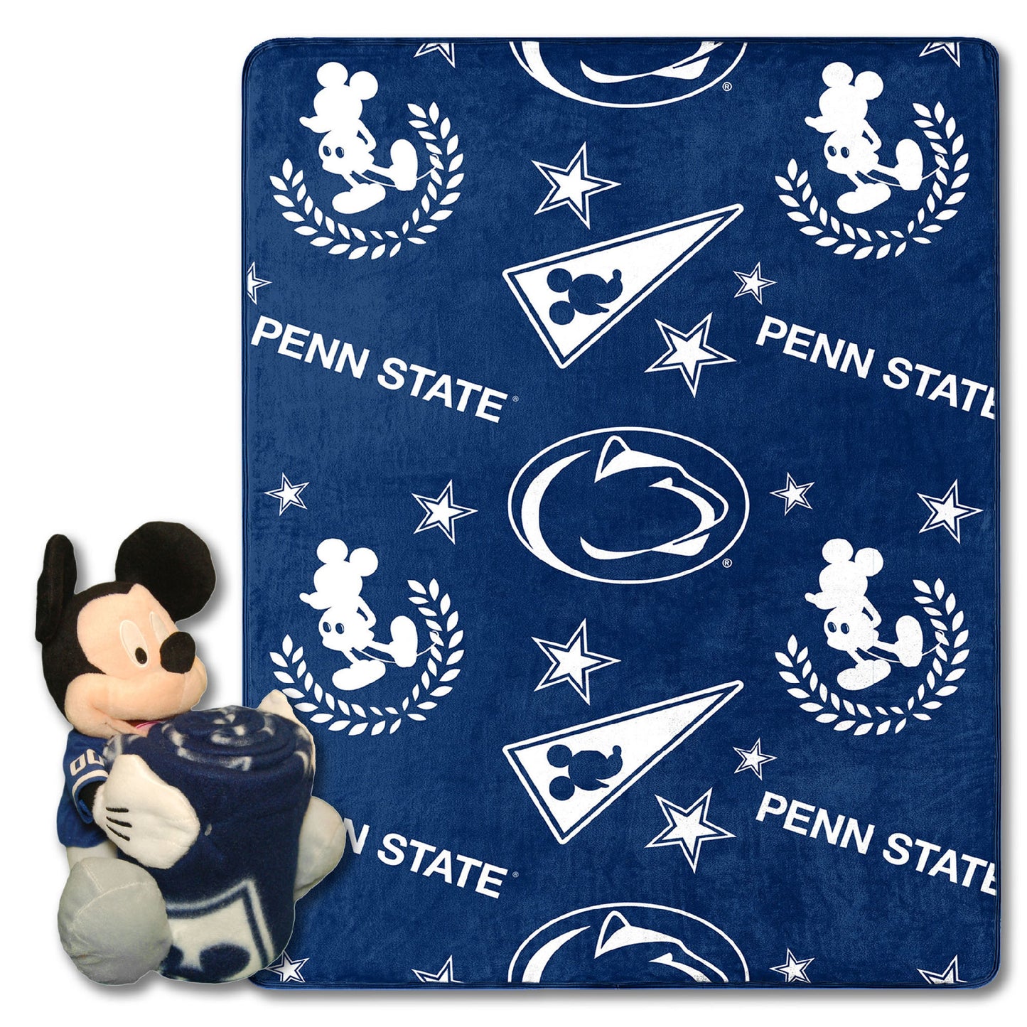 Penn State OFFICIAL NCAA & Disney's Mickey Mouse Character Hugger Pillow & Silk Touch Throw Set