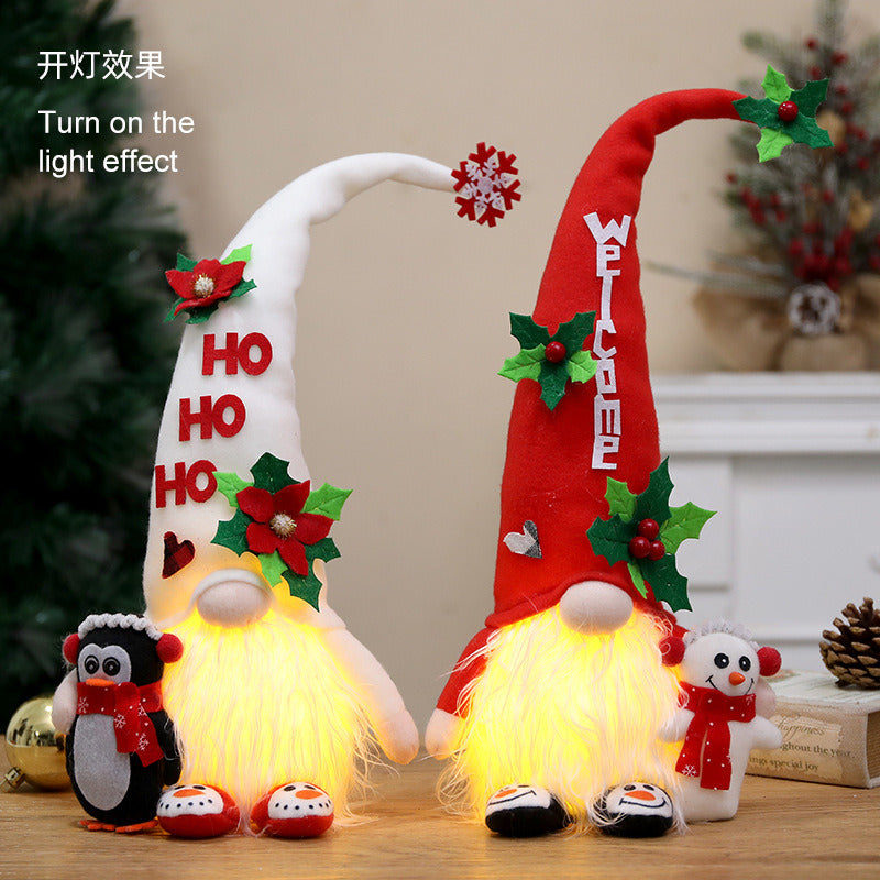 Christmas Glowing Gnome Doll Clover With Lights Faceless Doll Doll Ornaments